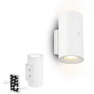 Briloner Sticklights - LED Wandleuchte ohne Stromanschluss und ohne Bohren mit Akku, Touch, dimmbar, warmweißes Licht, Wandlampe zum Kleben, Leselampe, Wohnzimmerlampe, Flurlampe, 6,1x12 cm, Weiß