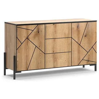 Vicco Sideboard Hatto, Eiche 124 x 69.6 cm,