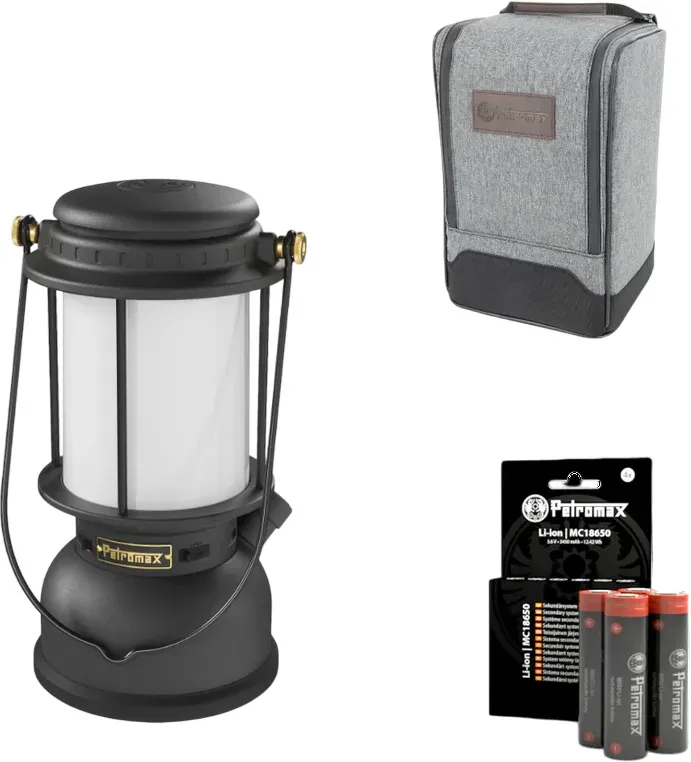 Petromax LM500 Komplett Set - LED Laterne + 4er-Set Akku + Transporttasche | Neu...
