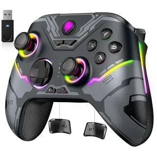 EasySMX X15 Controller PC, PC Controller Wireless mit 7 RGB Licht schwarz PC-Controller schwarz