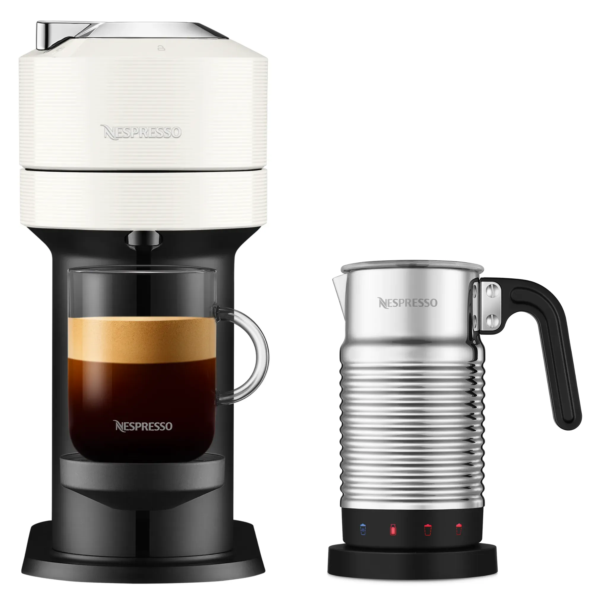 Nespresso Vertuo Next White & Aeroccino4 Vertuo Kaffeemaschine