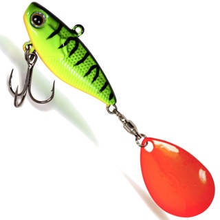 4Street Spin-Jig Angelköder mit Spinnerblatt hochfrequente Aktion Raubfisch Angel Zubehör, firetiger, 4.1cm