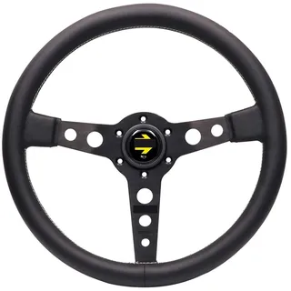 Muzhen Store 14 Zoll/350 mm, kompatibel mit MOMO Prototipo Style Pu-Leder-Rennsport-Lenkrad (Color : Black)