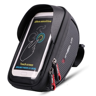 XPhonew Fahrrad Lenkertasche, Fahrrad Handyhalterung, Wasserdichtes Radfahren Rahmen Oberrohr Tasche Pannier Fahrrad Handyhalterung Stand für iPhone 15 14 13 12 11 Pro Max Smartphone bis zu 6,5''