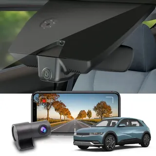 Fitcamx Dashcam Vorne Hinten 2160P+1080P Kompatibel mit Hyundai IONIQ 5 2022 2023 2024 SEL Limited (with Auto Dimming), OEM Dashcam 4K Video WiFi, Loop-Aufnahm, G-Sensor, WDR Autokamera, 128GB-Karte