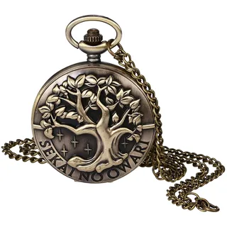 Avaner Retro Taschenuhr mit Kette Klassisches Altmodisches Steampunk Motorrad Design Kettenuhr Unisex Anhänger Halskette Analog Handaufzug Uhr für Männer Frauen