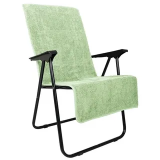 Laynenburg Handtuch 2er-Set Frottee Schonbezug Gartenstuhl 100% Baumwolle mint, Baumwolle (2-St), Handtuch-Bezug Hochlehner - Stuhl-Bezug mit Umschlag für Campingstuhl grün