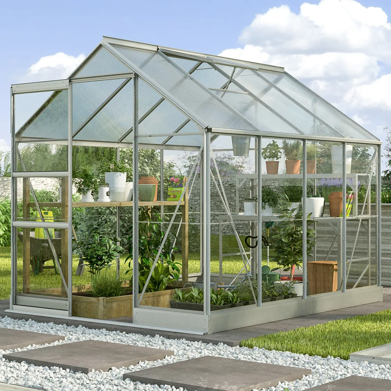 Vitavia Aktionsangebot (inkl. 100 Euro Zubehör): Gewächshaus "Kapitol 5000",aluminium eloxiert,5,0 m2