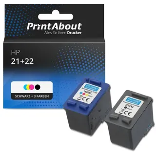 Druckerpatrone kompatibel mit HP 21 (SD367AE) - Schwarz + 3 Farben - Multipack