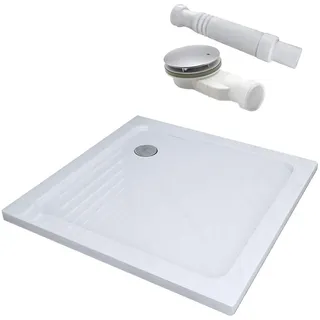 90 x 90 Duschtasse Duschwanne Acryl Dusche Acrylwanne 40mm flach Rechteck für Duschabtrennung Duschkabine 90MM