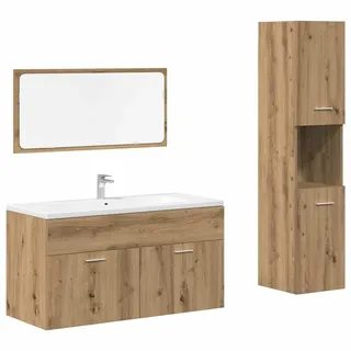 vidaXL 3-tlg. Badmöbel-Set Artisan-Eiche Holzwerkstoff