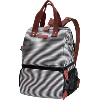 ZATOGOO Kühlrucksack 20L Doppelte Groß Isoliert Kühlrucksack Cooler Bag Thermotasche Picknicktasche Auslaufsicher Rucksäcke Damen Herren für Camping, Wandern, Picknick, Familienausflüge - Streifen