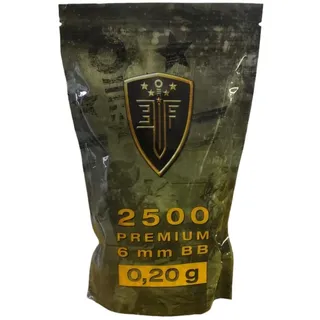 Elite Force 20g Airsoft Kugeln, Kaliber 6 mm BB, für Softair Pistolen, Munition, 2500 Stück, weiß im praktischen Zipper Bag