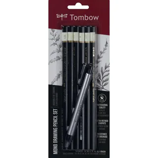 Tombow Bleistift-Set Mono 6 St. Schwarz/Weiß mit Radierer