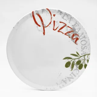 VAN WELL Ø 6er Set, Pizzateller Famosa, Rund, 33,0 cm, Farbiges Porzellan,