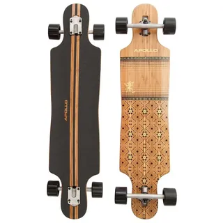 Apollo Longboard Nuku Hiva, Bambus Komplettboard, Twin-Tip Drop-Through Freeride Cruiser Board