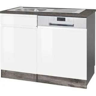 kochstation Spülenschrank »KS-Virginia«, 110 cm breit, inklusive Einbauspüle weiß