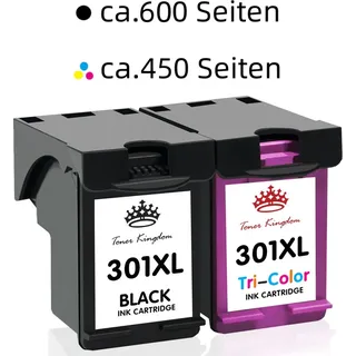 2er Für HP 301 XL Drucker Patronen Tinte OfficeJet 2620 2622 4630 4632 4634 4636 (1 Schwarz, 1 Farbe)