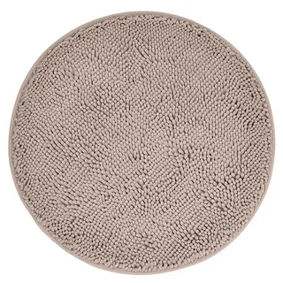 Insun Badezimmerteppich Chenille Runder, Badematte rutschfeste Waschbar, Badteppich Weich Saugfähige für Badezimmer Khaki 2 60 cm