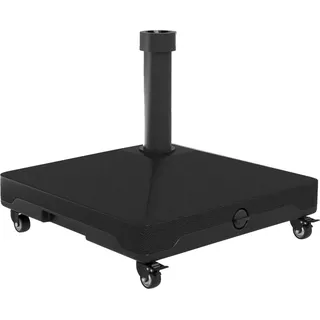 Outsunny Sonnenschirmständer bis  21kg befüllbar Schirmständer mit Rollen, Quadratisch Schirmhalter, Schirmgewicht, Ständer für Sonnenschirm 24-38mm Rohrdurchmesser, für Balkon, Terasse, Schwarz   Aosom