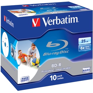 Verbatim BD-R 25GB, 6x, 10er Jewelcase wide, inkjet printable 43713