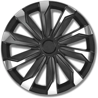 PETEX 17 Zoll Radzierblenden/Radkappen, 4 Stück, Auto, KFZ - Typhoon, ABS Kunststoff in schwarz/Silber