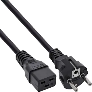 InLine Netzkabel 16A, Schutzkontakt gerade / Kaltgerätestecker IEC320/C19, 1m