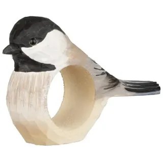 WILDLIFEGARDEN Wildlife Garden WG4571 Serviettenring Sumpfmeise - Handgeschnitzter Serviettenring aus Holz für die Tischdekoration