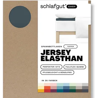Easy Spannbettlaken für Topper Jersey Elasthan 120 x 200 - 130 x 220 cm gray deep