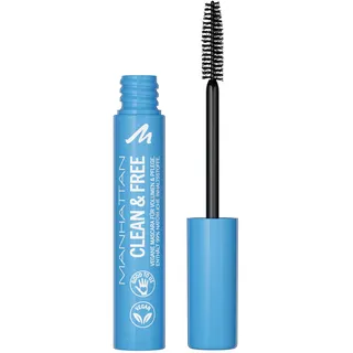 Manhattan Clean & Free Mascara Fb. 1010N Black, wasserfeste, pflegende Wimperntusche, vegan, 7 ml