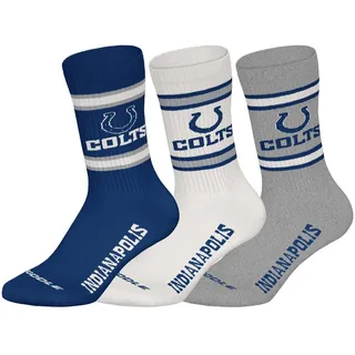 NFL Unisex Socken, 3er Pack - NFL Teams, 3Pack Crew Socks, Football, Logo, Baumwollmischung Indianapolis Colts 43-46