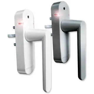 Schellenberg Fenstergriff mit Alarmfunktion, 32-43 mm Stiftlänge, 118 dBA, mit Batterien, Weiß