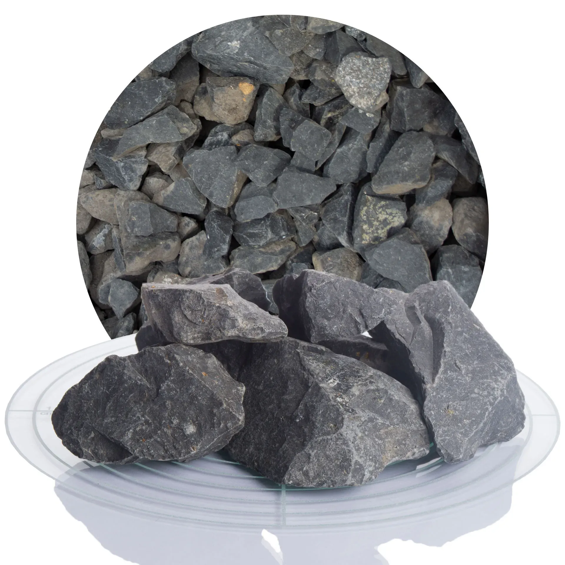 Basalt Gabionensteine anthrazit 32-60 mm - 25 kg Sack