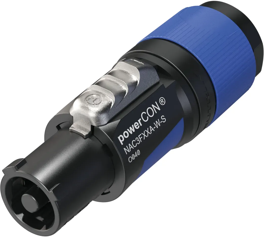 Neutrik PowerCON Connector - S Grau-blaues Gehäuse - kleine Kabeldurchmesser