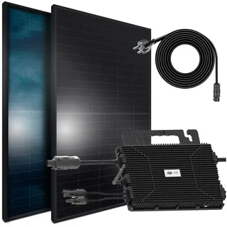 sunniva Balkonkraftwerk Full Black Bifacial 800W inkl. Astro Energy Wechselrichter + 2 x 460W Solarpanels