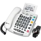 Geemarc SERENTIES Schnurgebundenes Seniorentelefon inkl. Notrufsender Beleuchtetes Display Weiss, Telefon, Weiss