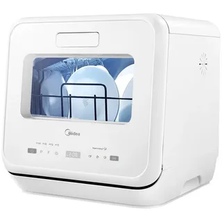 Midea Mini Geschirrspüler mit Wassertank, Freistehend Tischgeschirrspüler mit 6+3 Programme, Touch Control, Startverzögerung, Babypflege, Früchte waschen, Spülmaschine Klein für Wohnungen, Camping