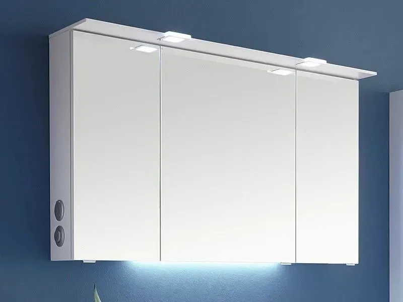 Pelipal 6025-SPS03-L-17 Spiegelschrank, weiß touch, 71,3 x 115 x 17 cm, Schalter rechts