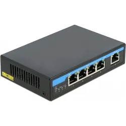 Delock Switch unmanaged (4 Ports), Netzwerk Switch, Schwarz