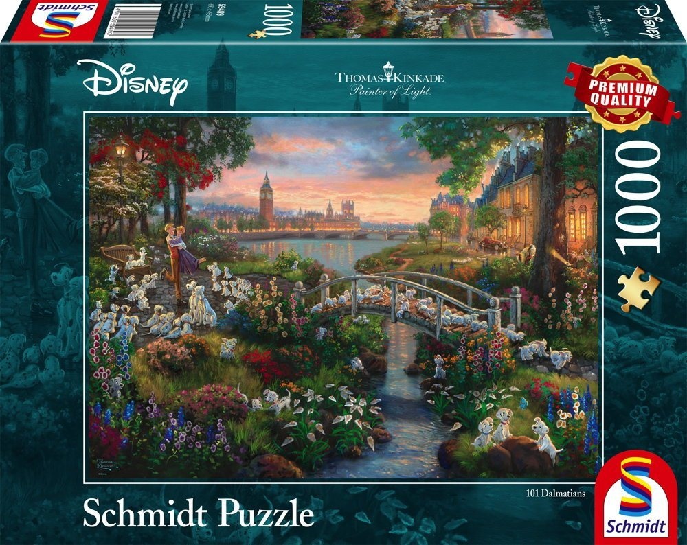 Schmidt Spiele Puzzle Kinkade Disney, 101 Dalmatiner 59489, 1000 Puzzleteile