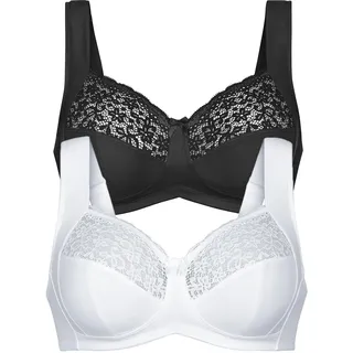 2er Pack Entlastungs BH ohne Bügel Havanna 5813 Gr. 95D in Schwarz-Crystal - 95D