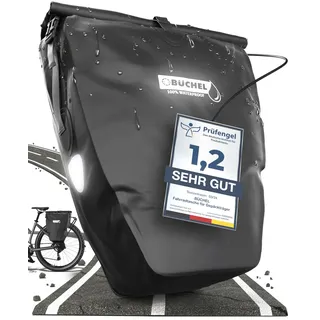 Büchel Fahrradtasche für Gepäckträger I 25.4 L - 100% Wasserdicht I mit Tragegriff und Schultergurt I fahrradtasche gepäckträger, gepäckträgertasche, fahrrad taschen hinten