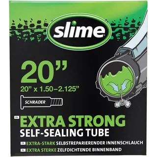 Slime 30058SL Rad-Reifenschlauch mit Slime-Einstichdichtmittel, Selbstdichtend, Verhindern und Reparieren, Schrader Ventil, 40/57–406 mm (20" x 1,50–2,125"), Green