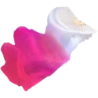 Hayaww Fächerschleier Bauchtanz Schleier Fächer Tanz Bauchtanz Fans Langer Faltfächer Langer Fächer Bauchtanz Tanzfächer Langer Tanzfächer Schleier Lang Bambus Fan Yangko Fächer für Tanz,Rechte Hand