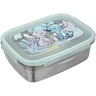 COFI Disney Stitch Brotdose mit Gummidichtung - aus Edelstahl - 550 ml Fassungsvermögen - Sandwichbox Schule - Brotzeitdose für Kinder - Lunchbox
