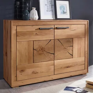 Wohnzimmer Sideboard aus Wildeiche Massivholz geölt