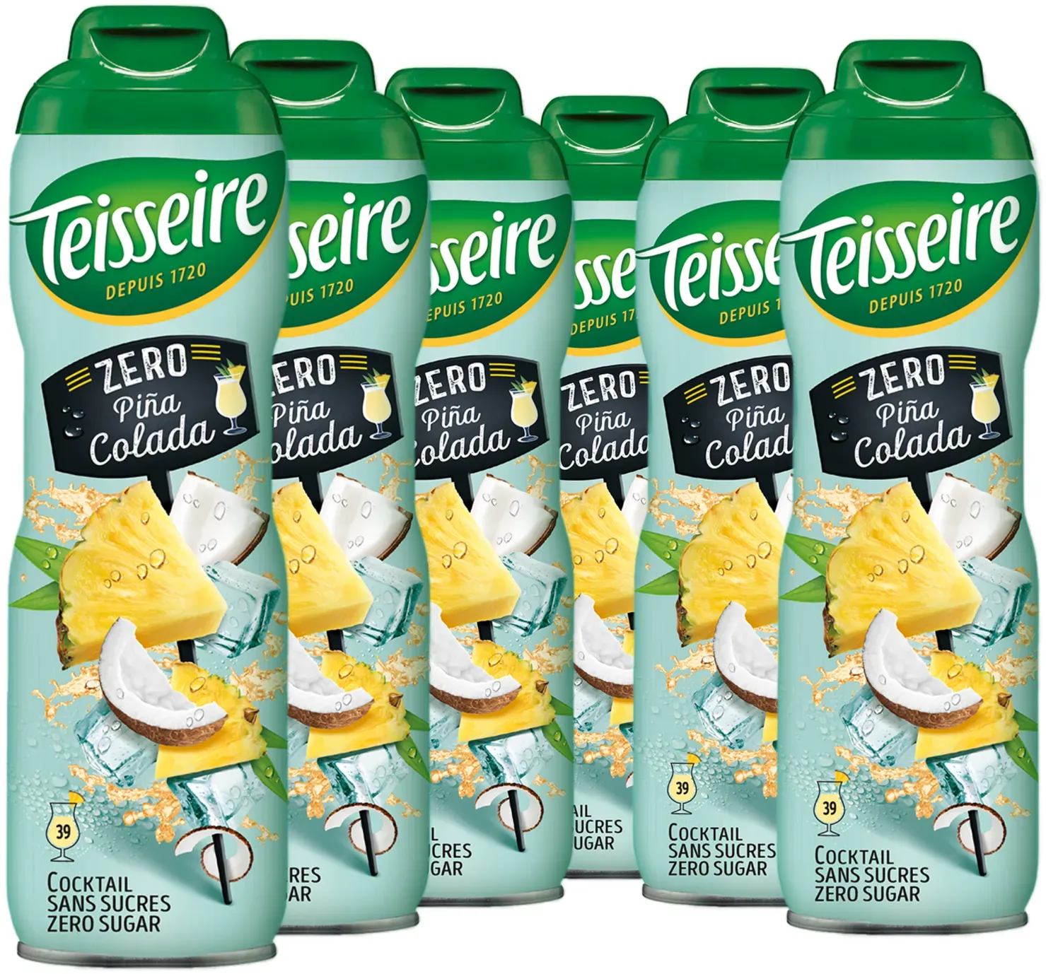 6 × Teisseire Cocktail Zero Sirup Piña Colada 600ml