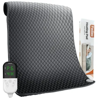 focbeo XXXL Heizkissen mit Abschaltautomatik (80 x 60 cm), Wärmekissen elektrisch mit 6 Temperaturstufen & 4 Zeiteinstellungen für Rücken, Schultern, Bauch, Beine, Schnellaufheizung, Maschinenwaschbar