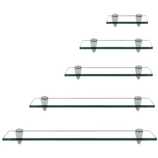 Clanmacy Wandregal Glasregal Hängeregal Glasablage Glasplatte Badregal 20-60cm 20 cm x 10 cm