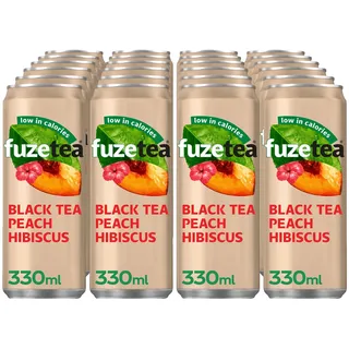 Fuzetea Black Tea Peach Hibiscus 0,33 Liter Dose, 24er Pack
